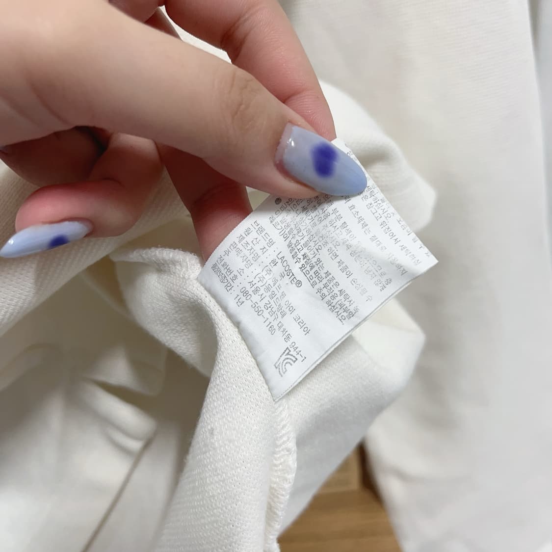 [정품]! 라코스테 아이보리 베이직 라운드 긴팔티 [ S ] 상품이미지8
