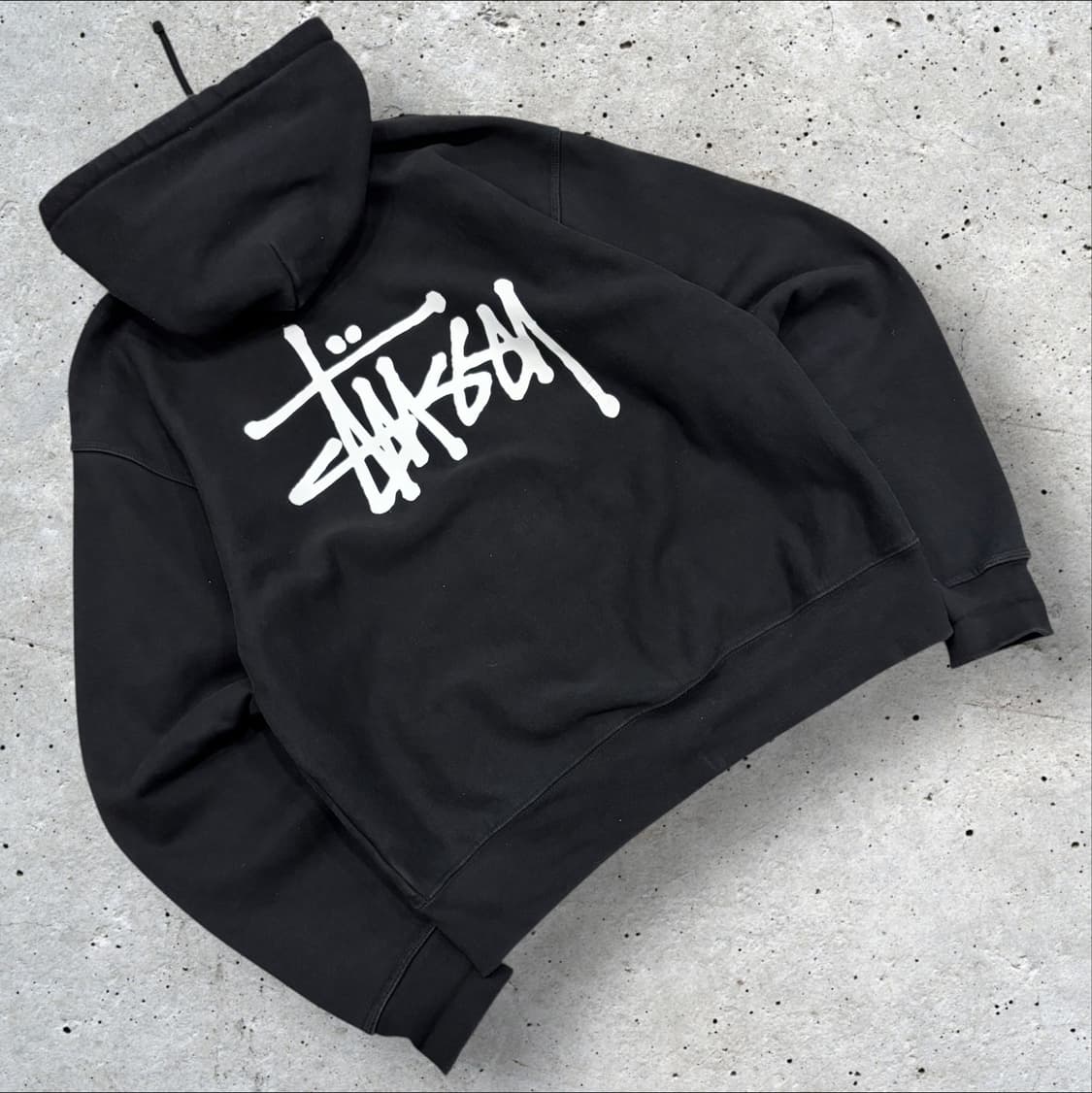 [L] 스투시 블랙 빅로고 스웻 후드집업 C349 상품이미지2