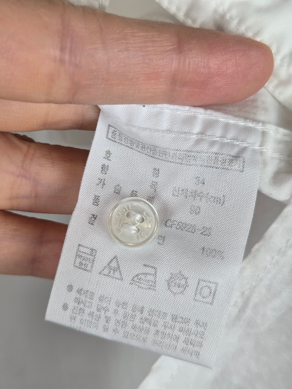 [무료배송]라코스테 34(90) 여성 얇은 면 100% 긴팔 화이트 셔츠 상품이미지10