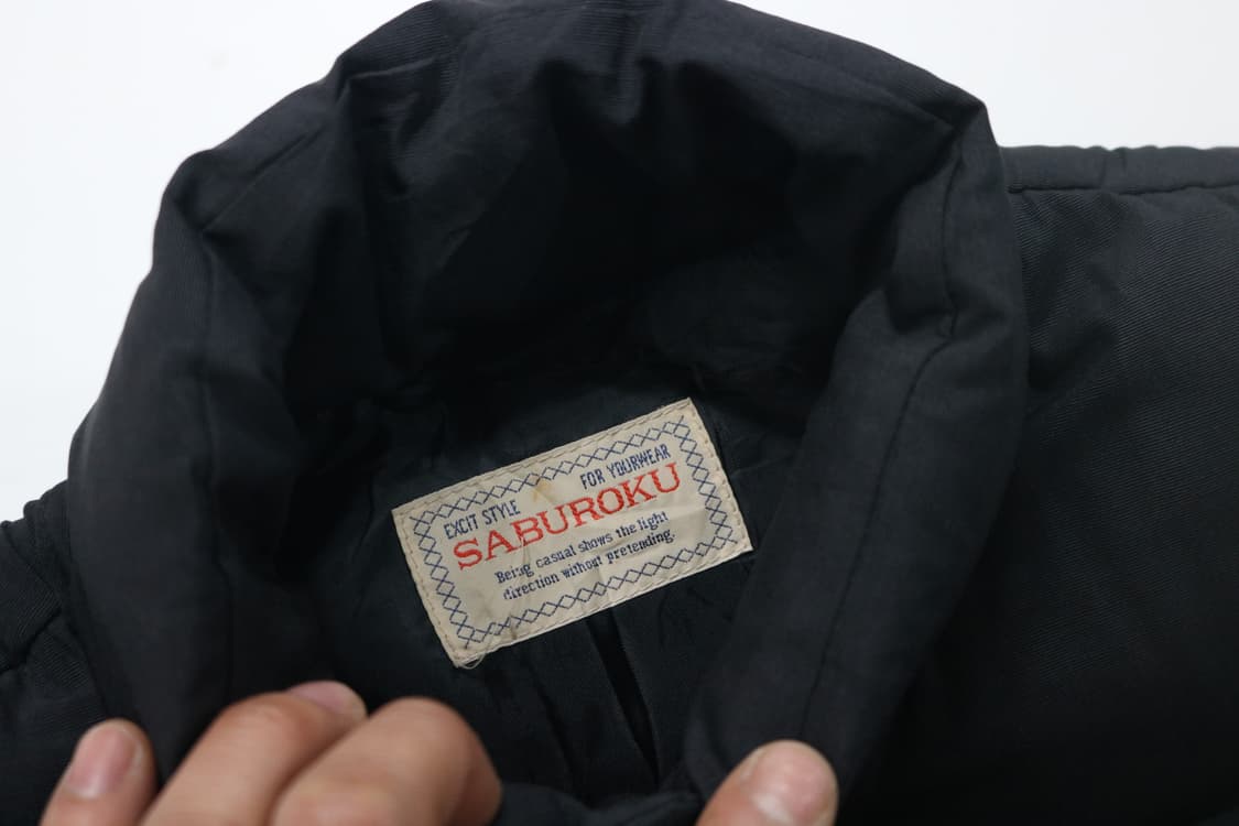 SABUROKU 사부로쿠 빈티지 블랙 다운 패딩 베스트 (M-L) 상품이미지6