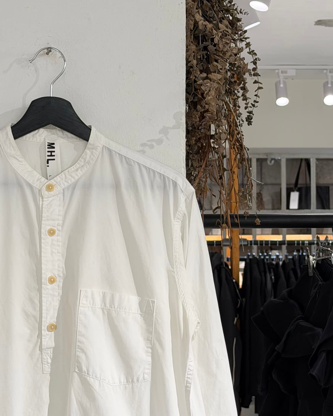 mhl 마가렛 호웰 화이트 헨리넥 셔츠 상품이미지3