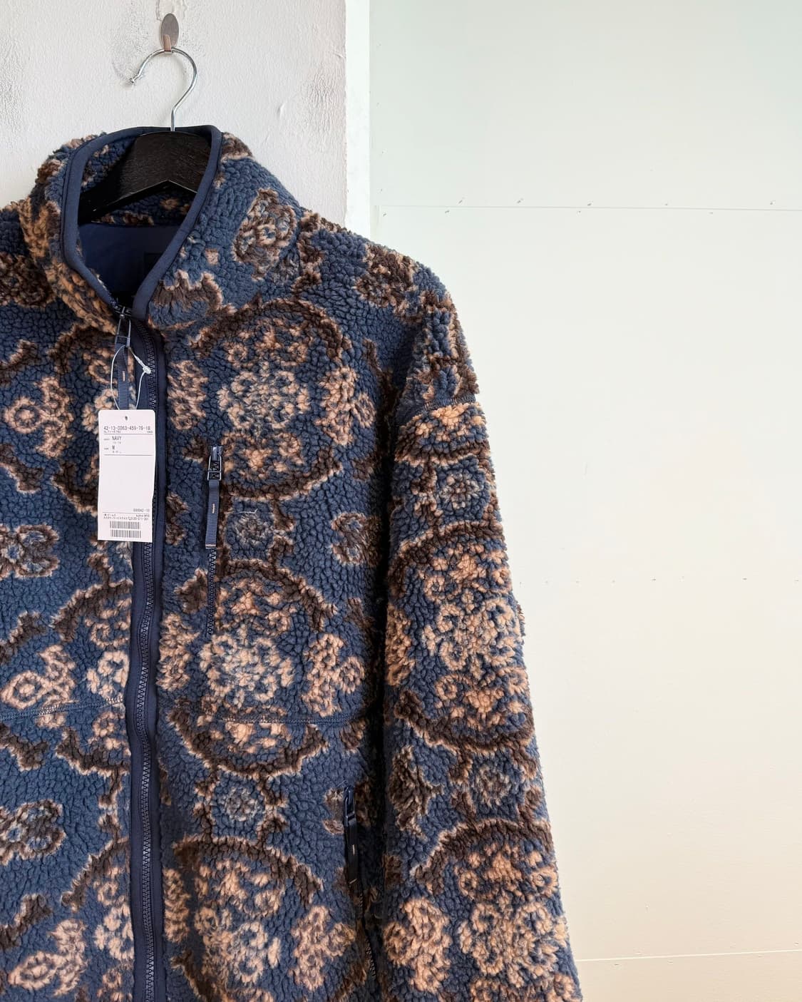 빔즈 하트 네이비 다마스크 패턴 플리스 자켓  상품이미지4