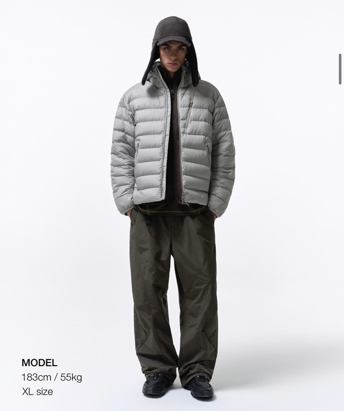 (XL) 무신사스탠다드 시티레저 후디드 경량패딩 라이트그레이 상품이미지2