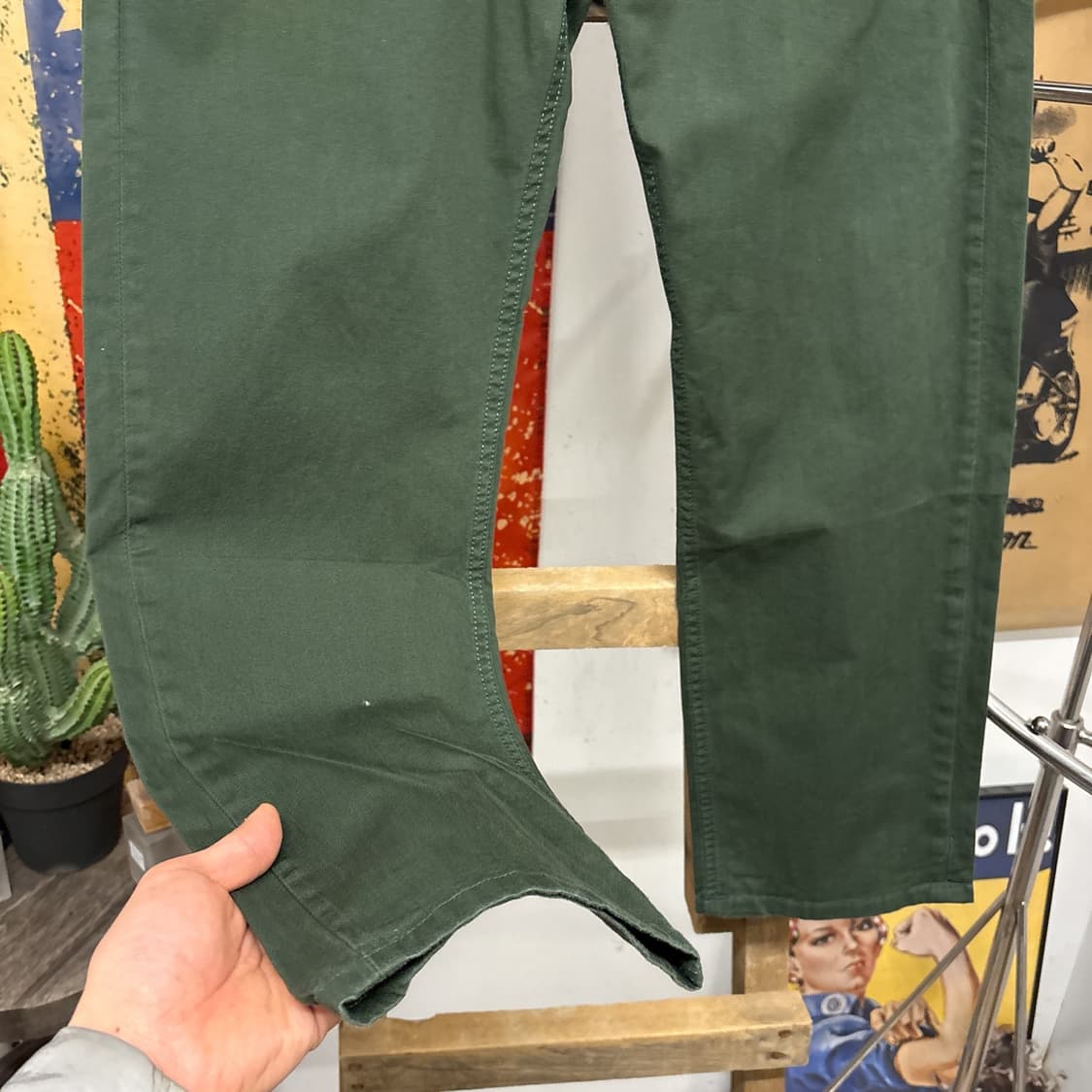 리바이스 화이트탭 505 레귤러핏 그린 스티치 코튼팬츠 N952 상품이미지4