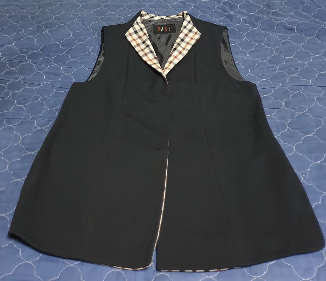 닥스 레이디스 빈티지체크 롱 베스트 블랙 (91-160) 상품이미지1