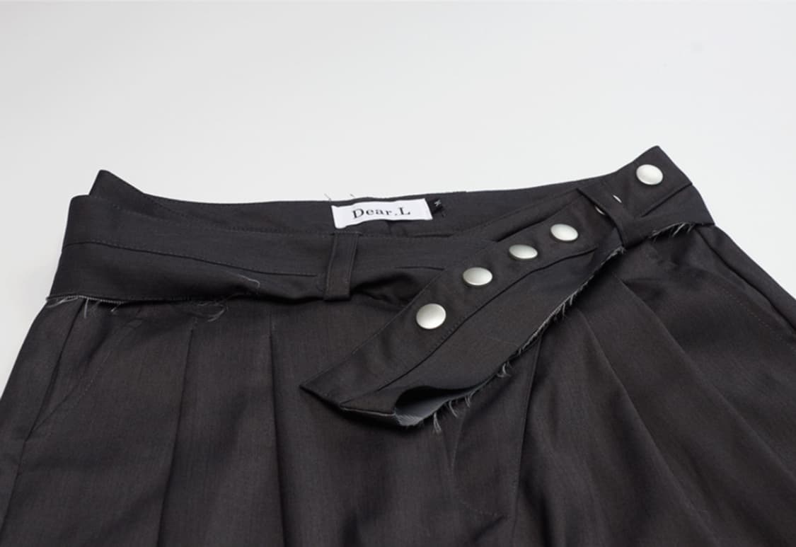 런츠 벨트 메가 와이드팬츠 차콜 상품이미지2