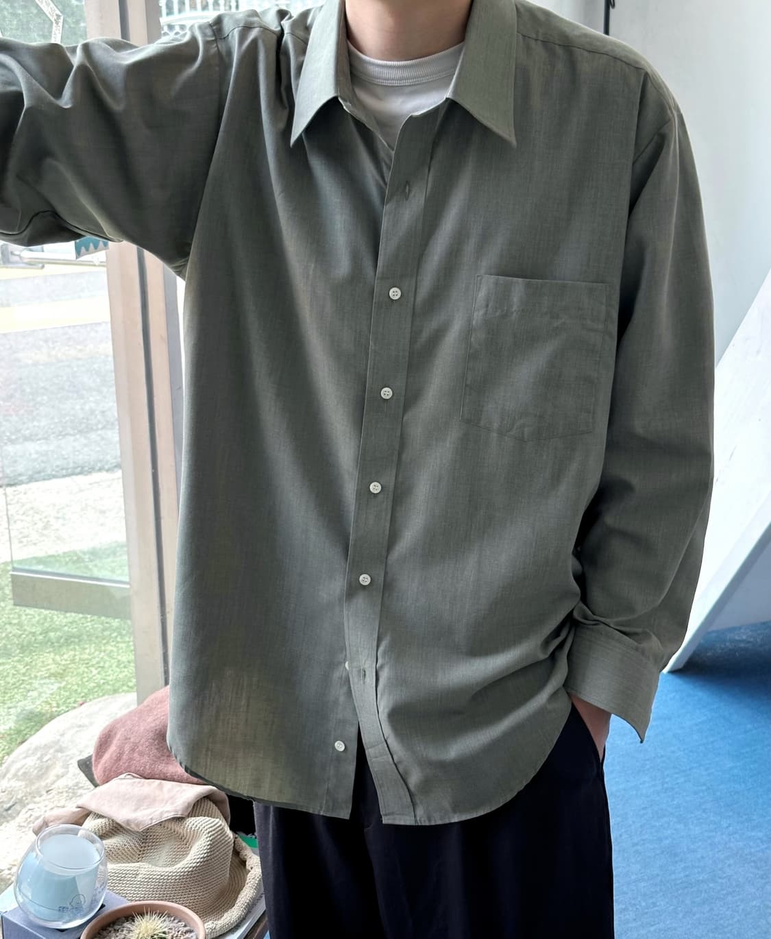 High gauge light poly L/S dress shirt 상품이미지10