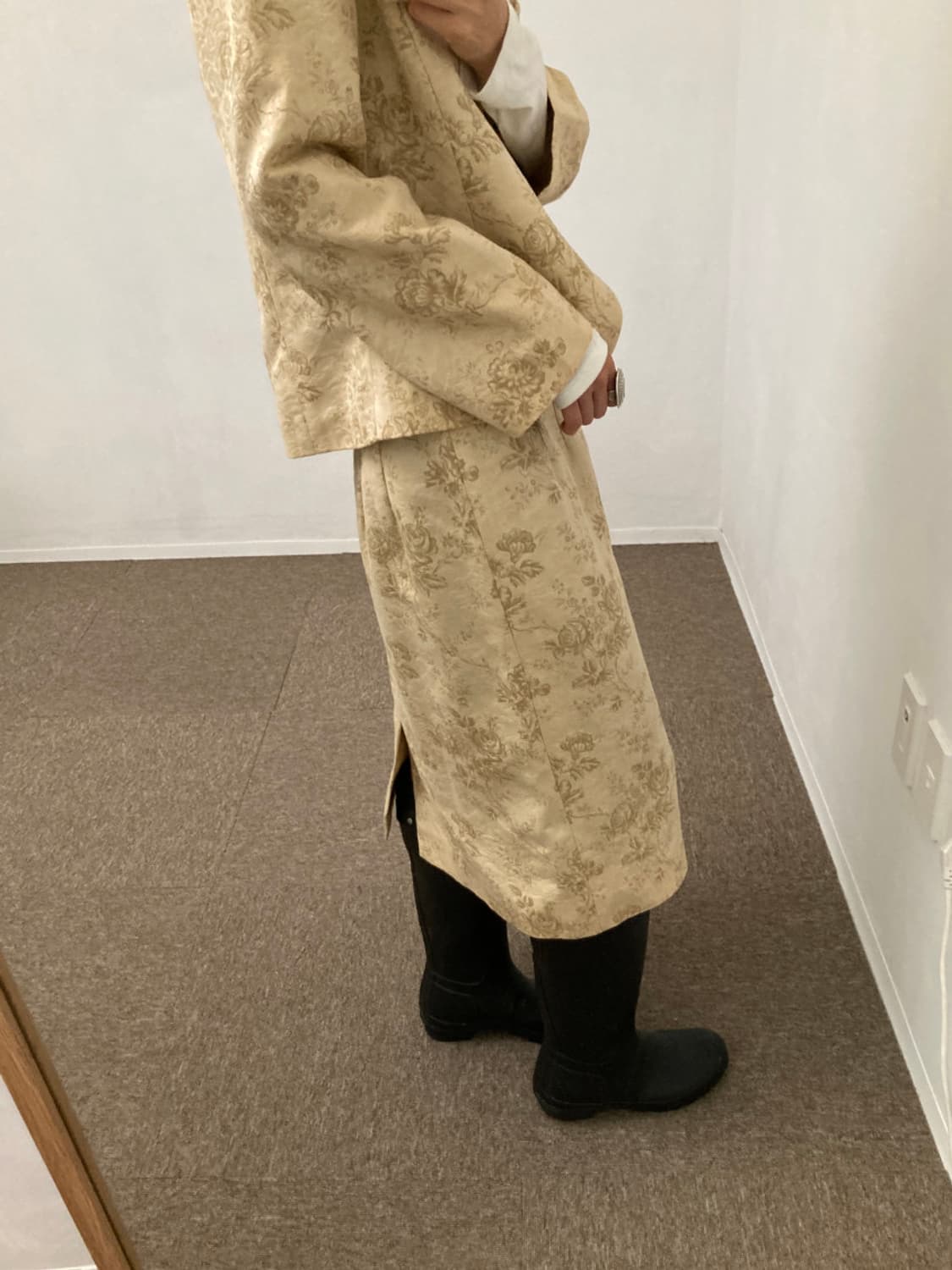 빈티지 앤틱 플라워 패턴 스커트 셋업 상품이미지3