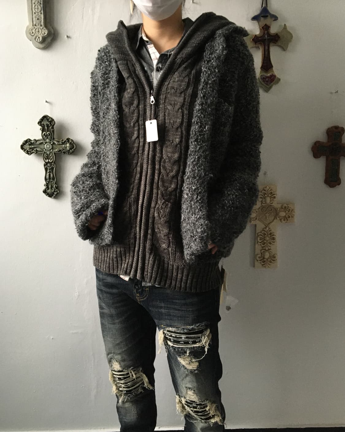 In the attic knit hood zip up 상품이미지7