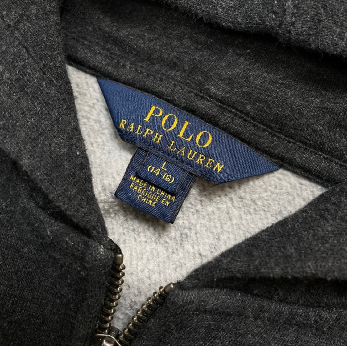 폴로 랄프로렌 차콜 포니자수 후드집업 L(14-16) 상품이미지2