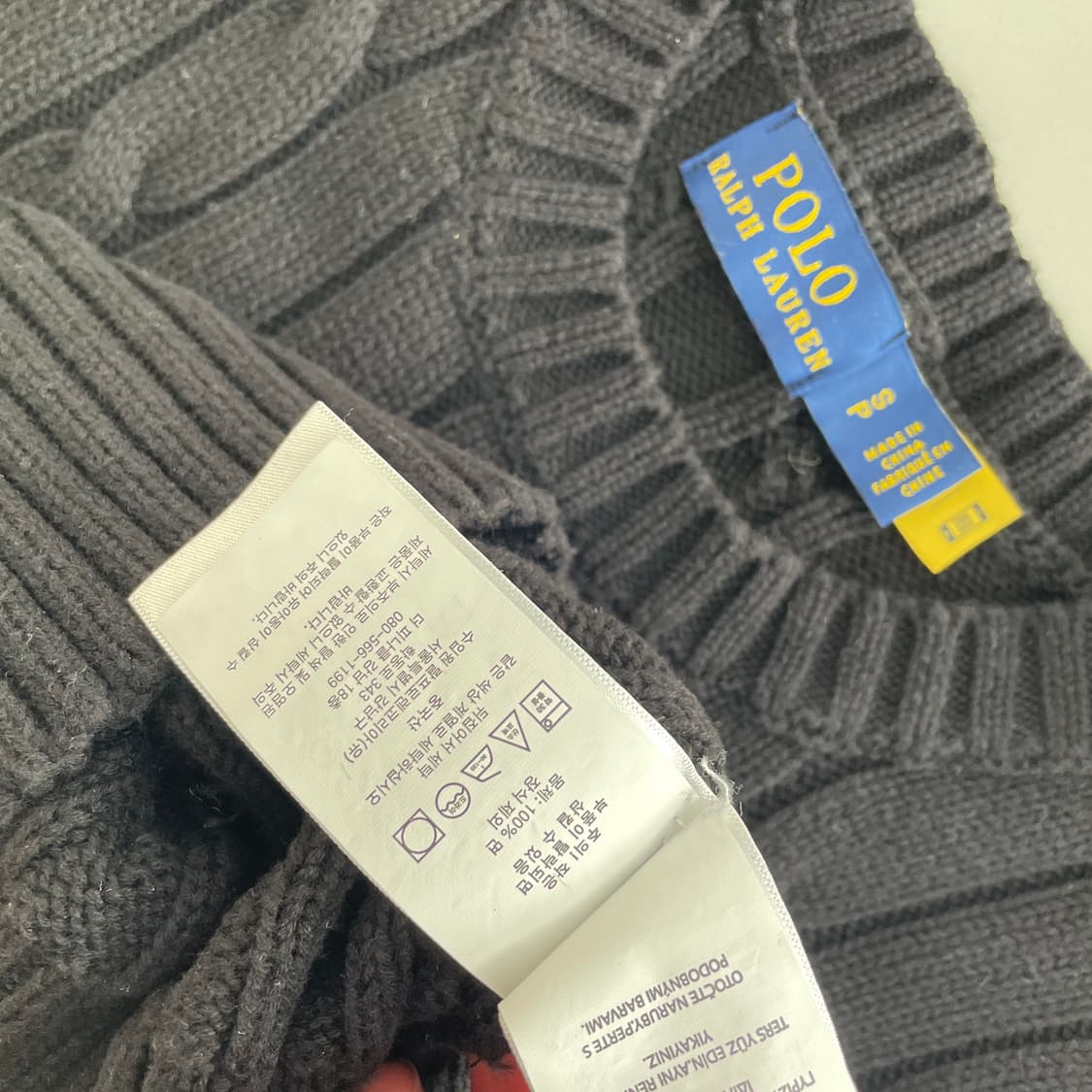 폴로 랄프로렌 블랙 케이블 반팔 니트 상품이미지4