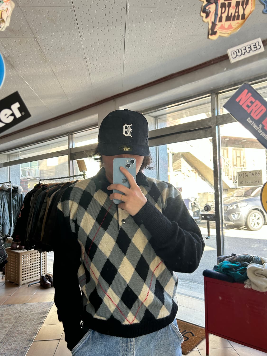 빈티지 아가일패턴 울니트 상품이미지6