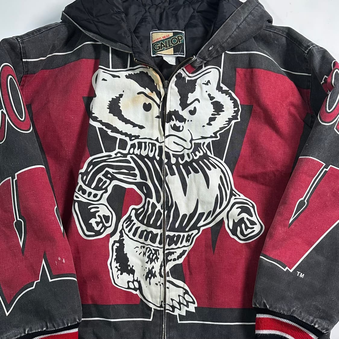 VTG 위스콘신 베저스 피그먼트 후드 자켓 상품이미지2