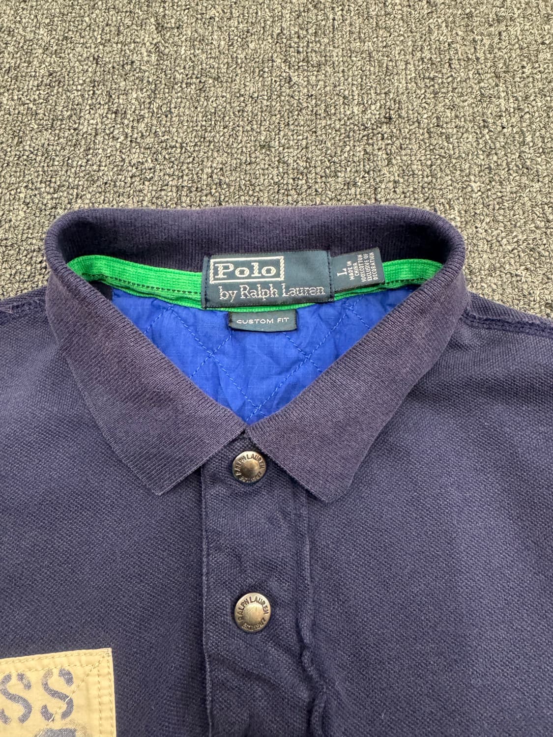 L)90’s 폴로 랄프로렌 빈티지 패치워크 럭비 반팔 티셔츠 상품이미지3