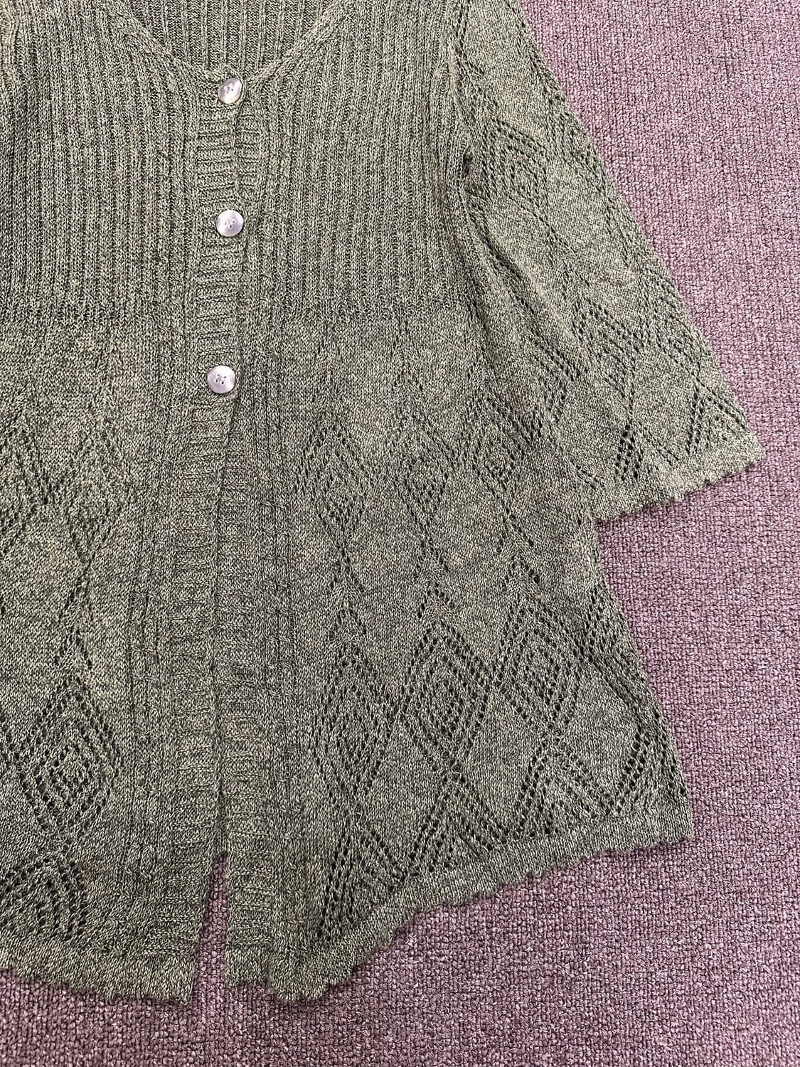 38)Japanese vintage 딥그린 니트 가디건 상품이미지2