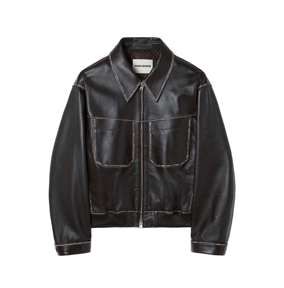 [S] 인사일런스 레더 자켓 다크브라운 상품이미지3