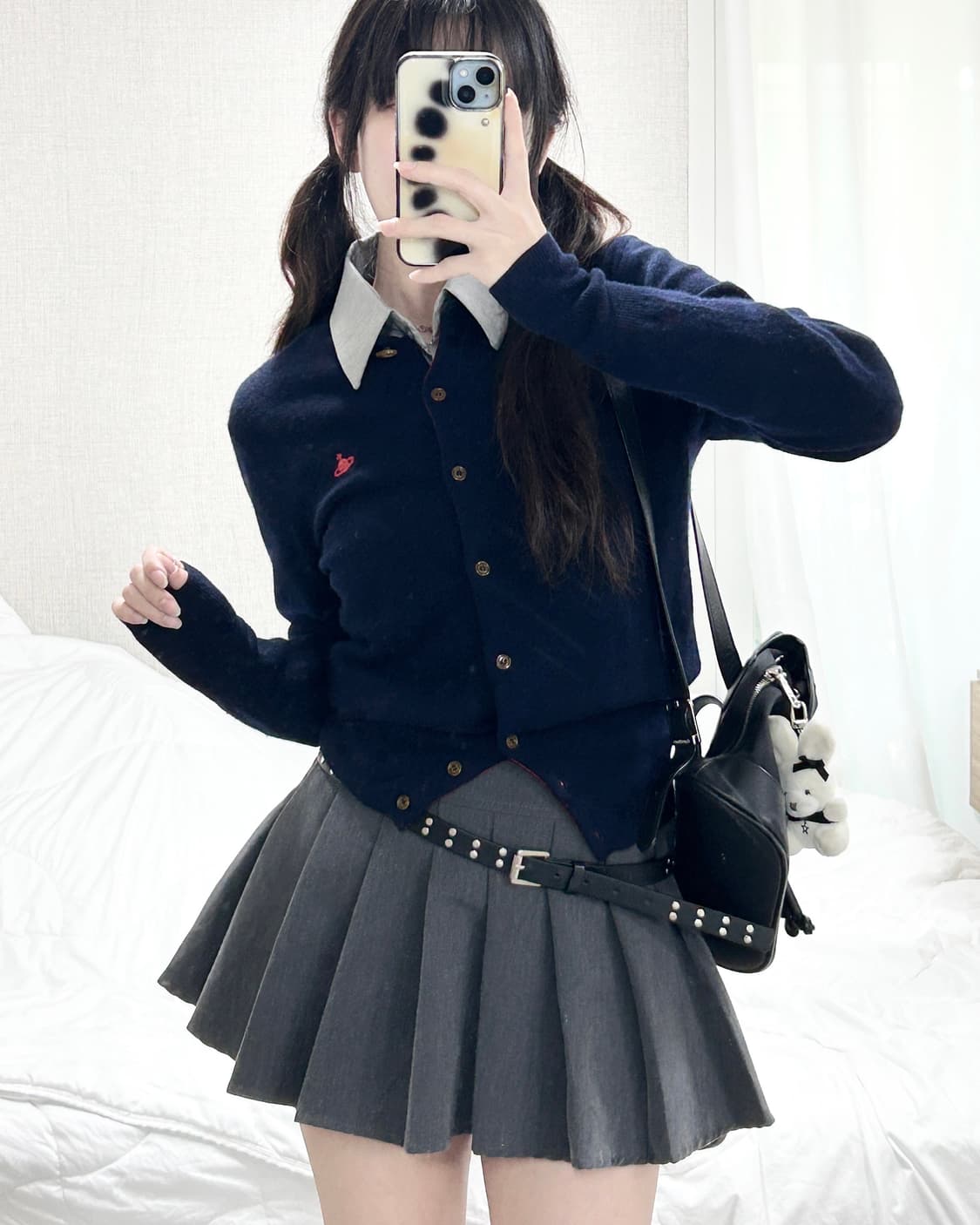 비비안웨스트우드 래드라벨 네이비 울 가디건 상품이미지1