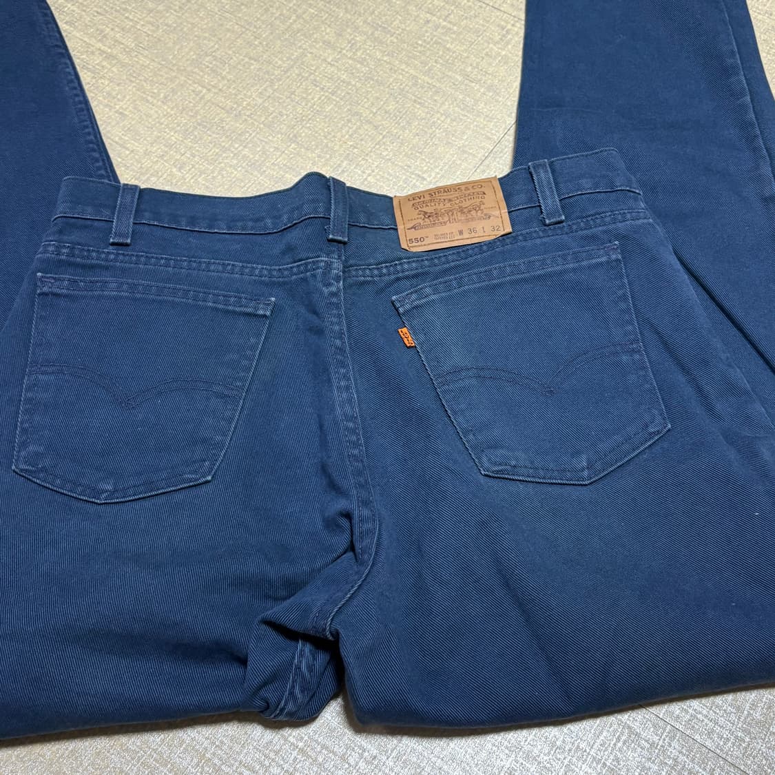 90s USA🇺🇸 리바이스 550 오렌지 탭 네이비 진청 상품이미지5