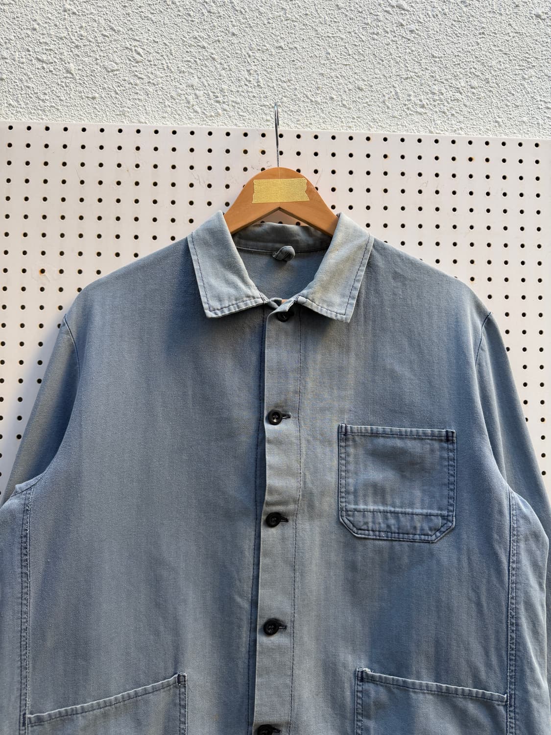 FADED WASHED BLUE OLD HBT 헤링본트윌 프렌치워크자켓 상품이미지5