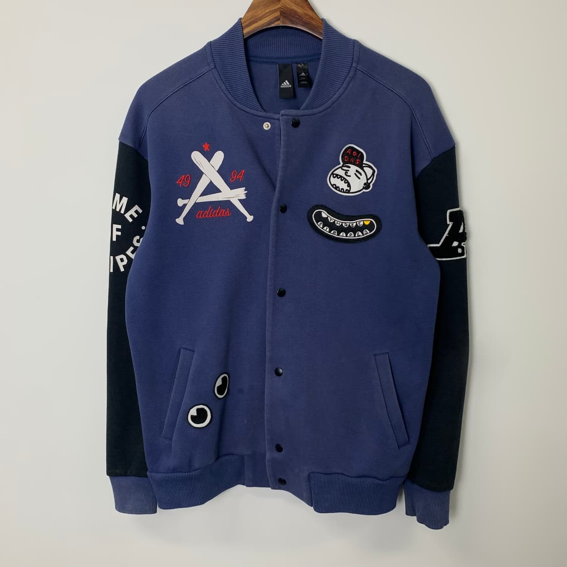 아디다스 패치 코튼 바시티 자켓 상품이미지2