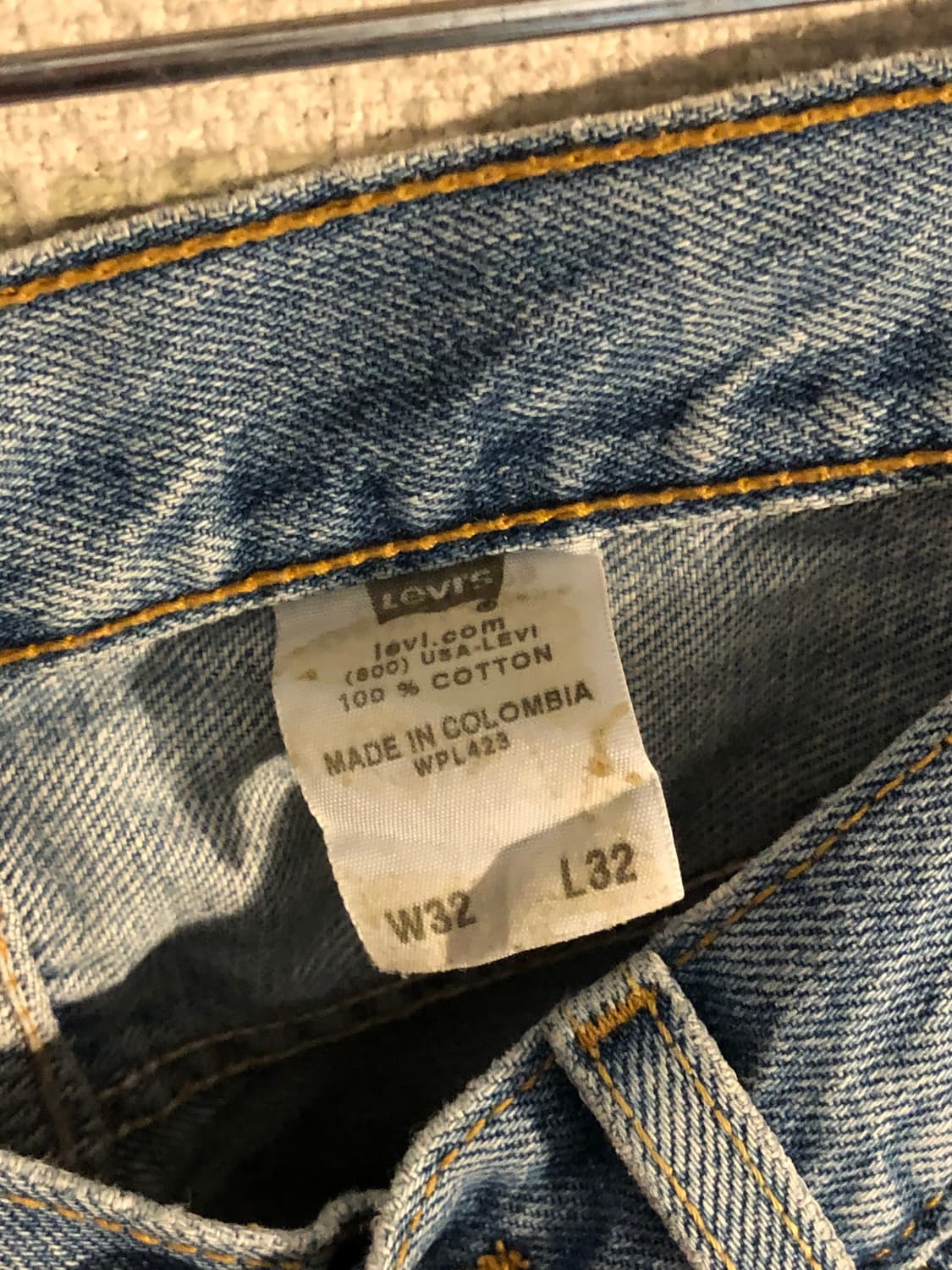 빈티지 리바이스 501 연청 데님 일자핏 청바지 32x32 상품이미지3