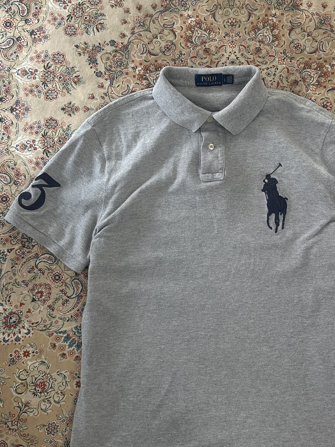 폴로 랄프로렌 그레이/네이비 빅포니 카라티 상품이미지4