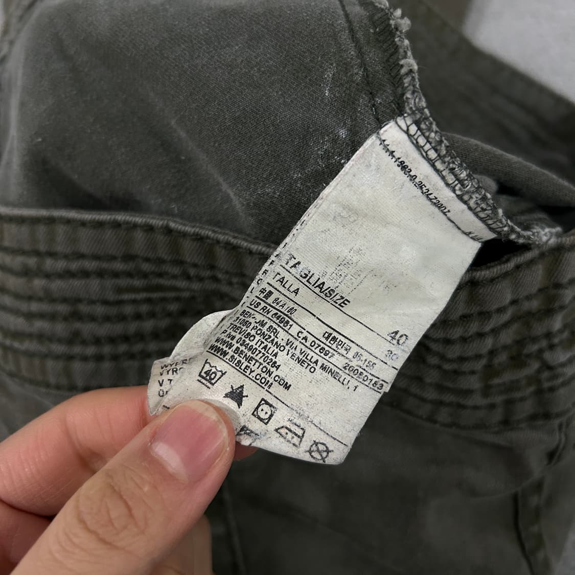 시슬리 카키색 야상 스타일 봄버 자켓 s 상품이미지3