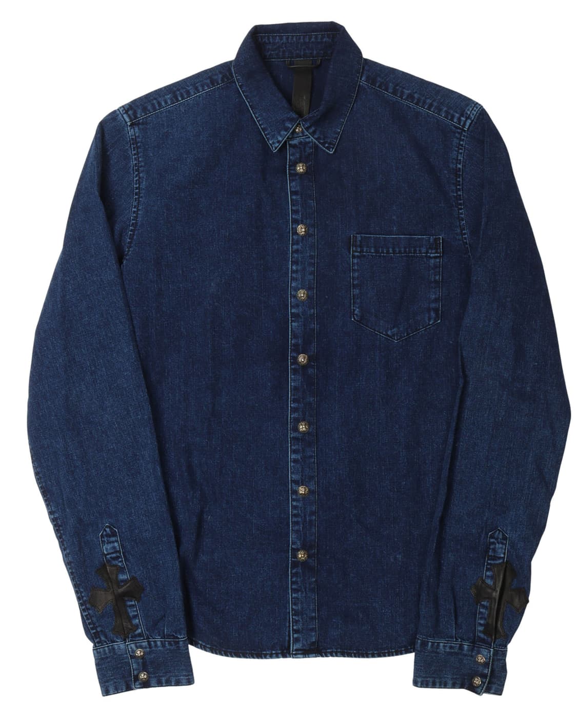 [XL] 크롬하츠 레더패치 데님 셔츠 자켓 상품이미지1