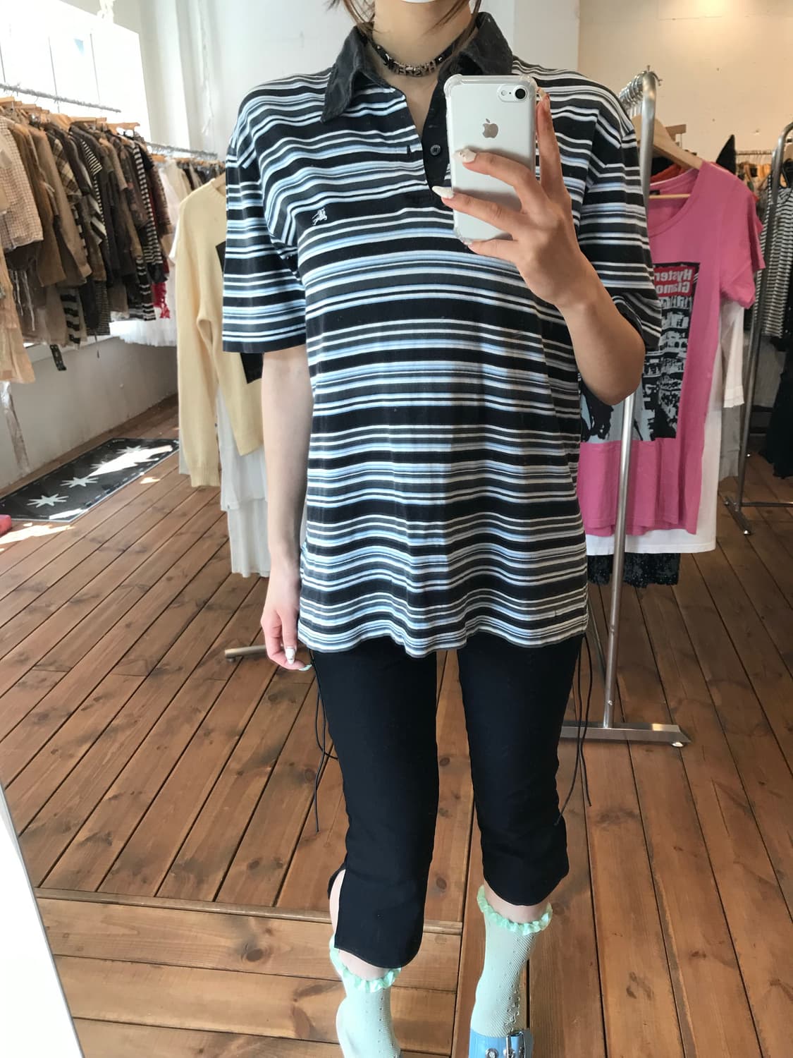 버버리 블랙라벨 단가라 카라티 상품이미지6