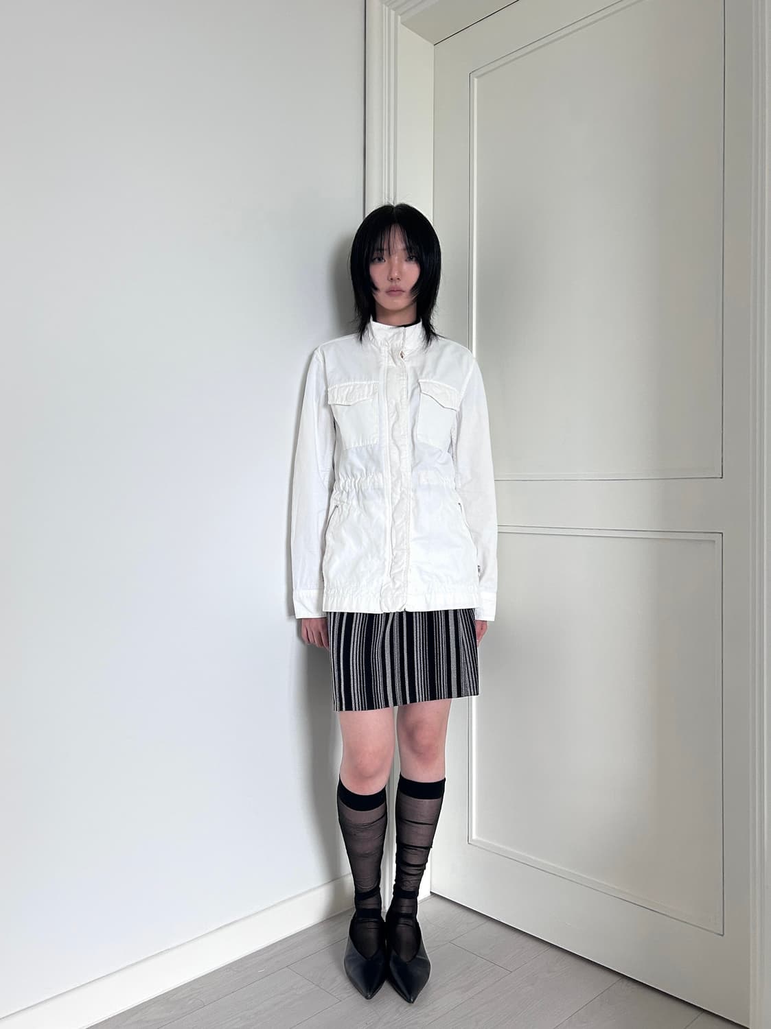 Black Stripe Mini Skirt /빈티지 미니 스커트 상품이미지2