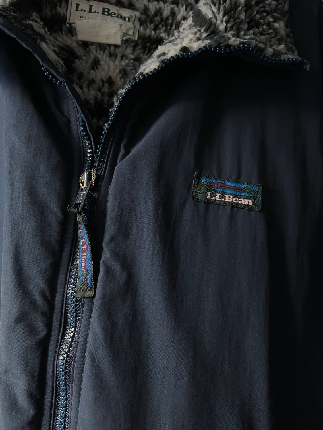 [XL]90's 엘엘빈 USA 딥파일 네이비 웜업 자켓 상품이미지3