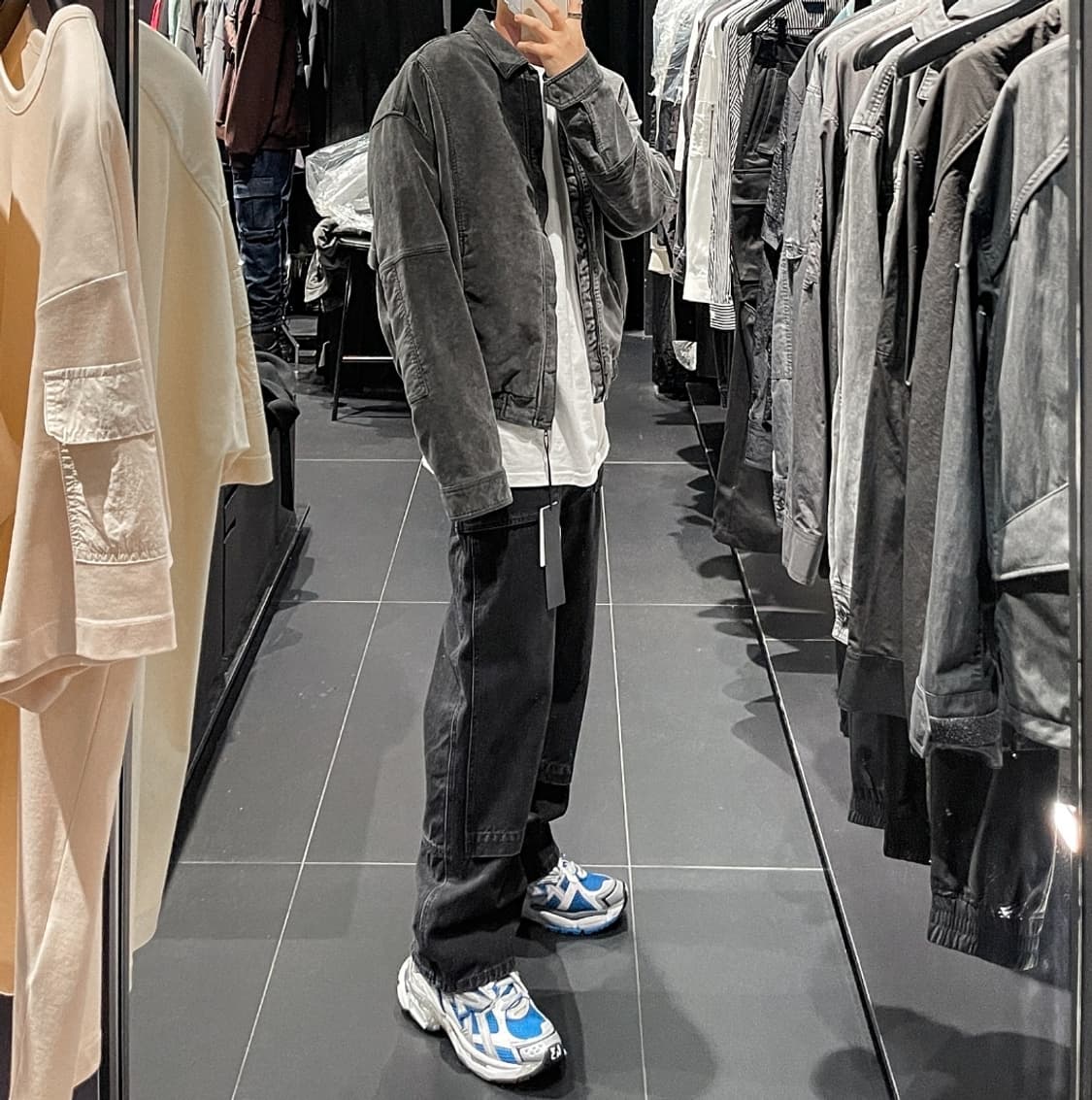 준지 가먼트다잉 블루종 자켓 애쉬그레이 상품이미지5