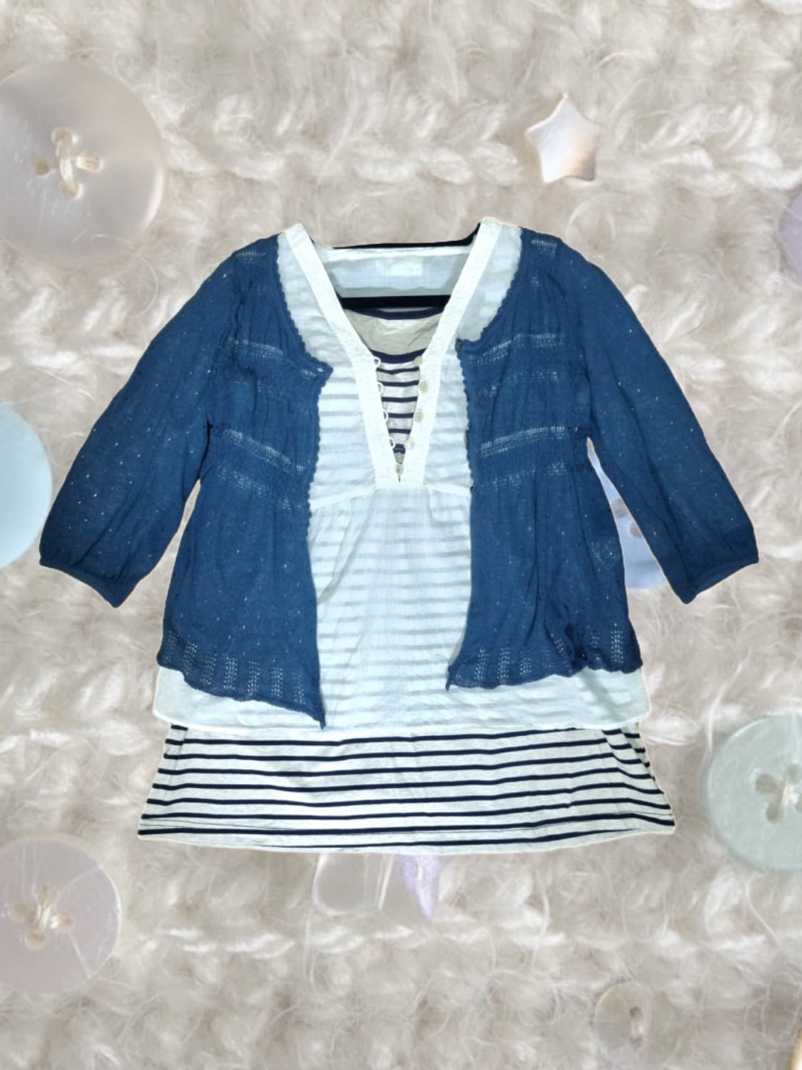 빈티지코디 패치스커트 가디건 블라우스  모리걸하구미히피오리엔탈니혼진 상품이미지2