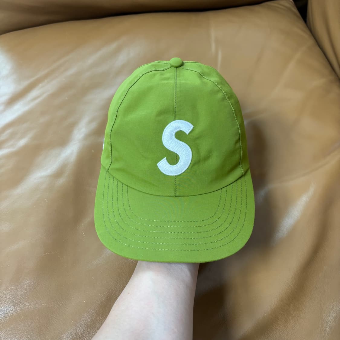 슈프림 S로고 6패널 볼캡 모자 고어텍스 올리브 그린 상품이미지3