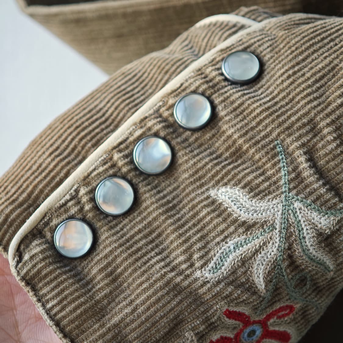 랄프로렌 플라워 자수 코듀로이 웨스턴 셔츠 카키 브라운 6사이즈 상품이미지6