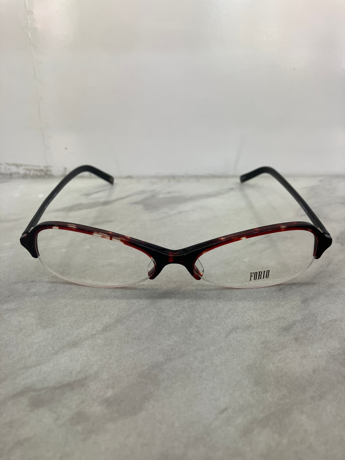 포리오 Forio 브라운 오벌 반무테 안경 상품이미지5