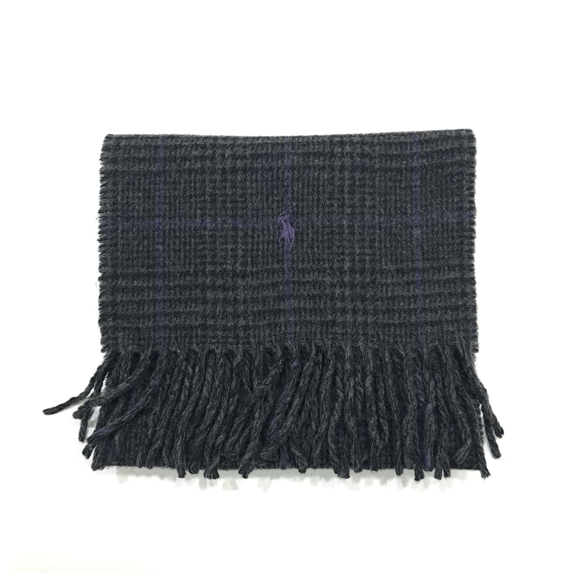 MX326 폴로 랄프로렌 퍼플 윈도우페인 양면 버진울 목도리 머플러 상품이미지7