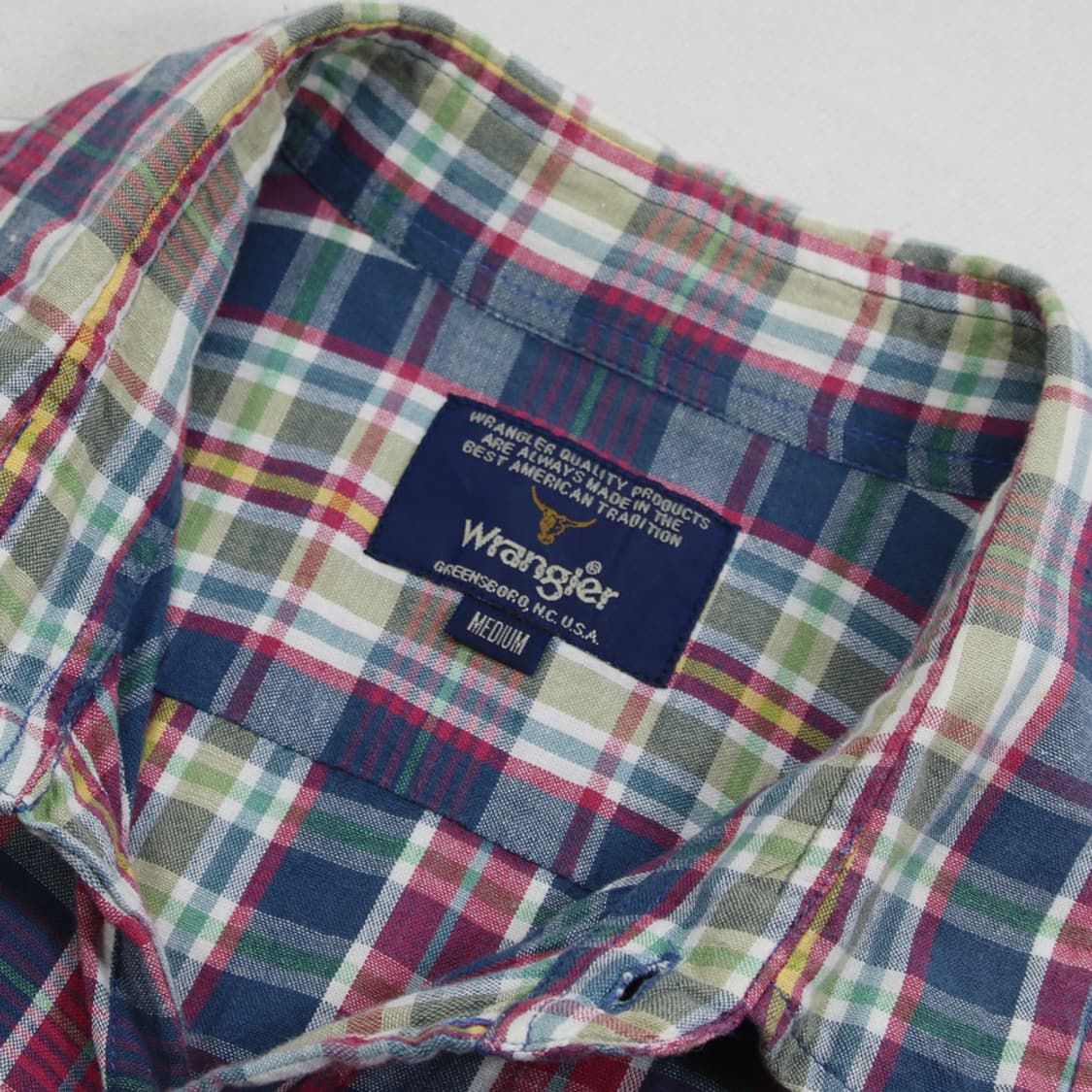 (착용컷) Wrangler 린넨 체크 반팔 셔츠 (남성용 100) 상품이미지5