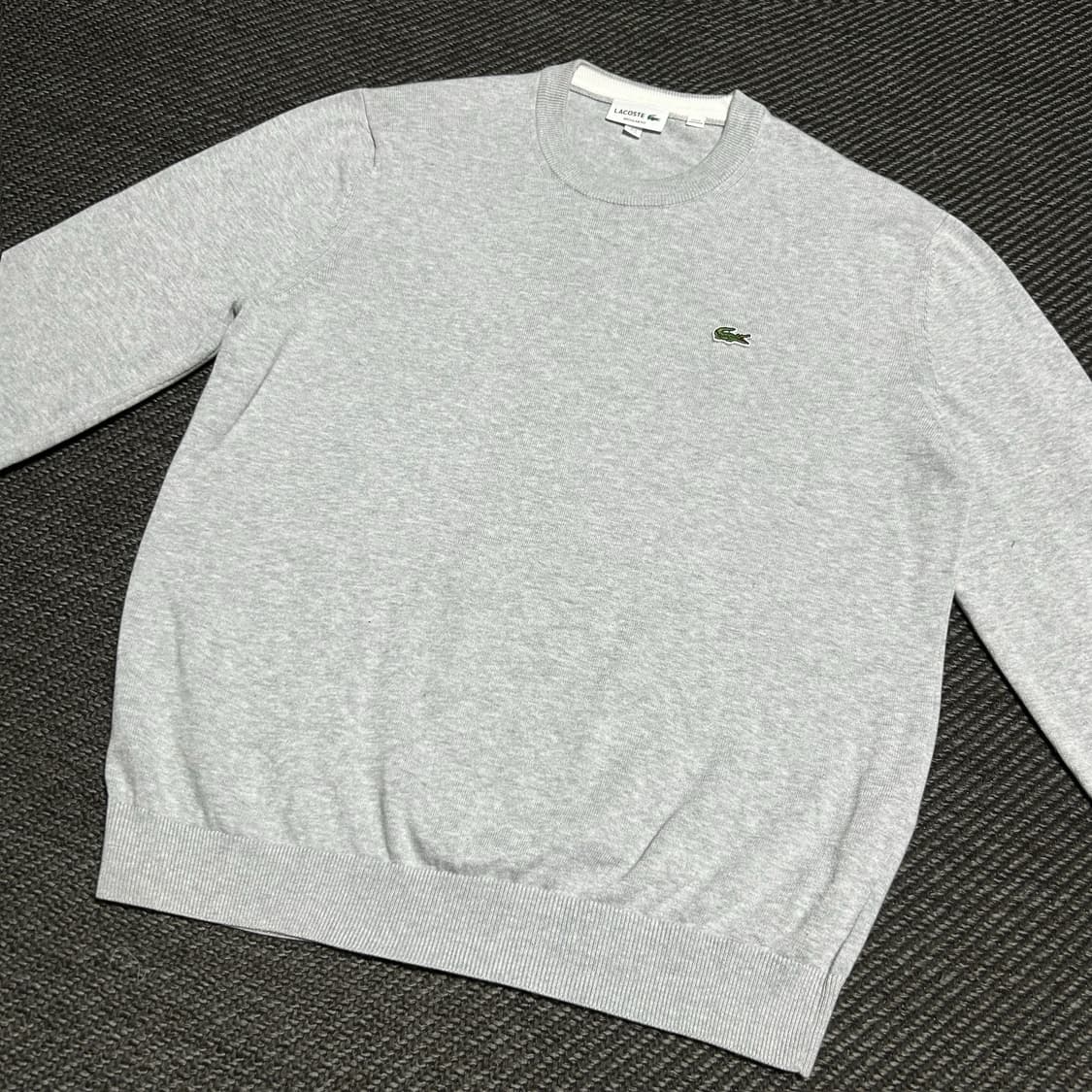 [XL] Lacoste 라코스테 신형 그레이 코튼 라운드 니트 상품이미지3