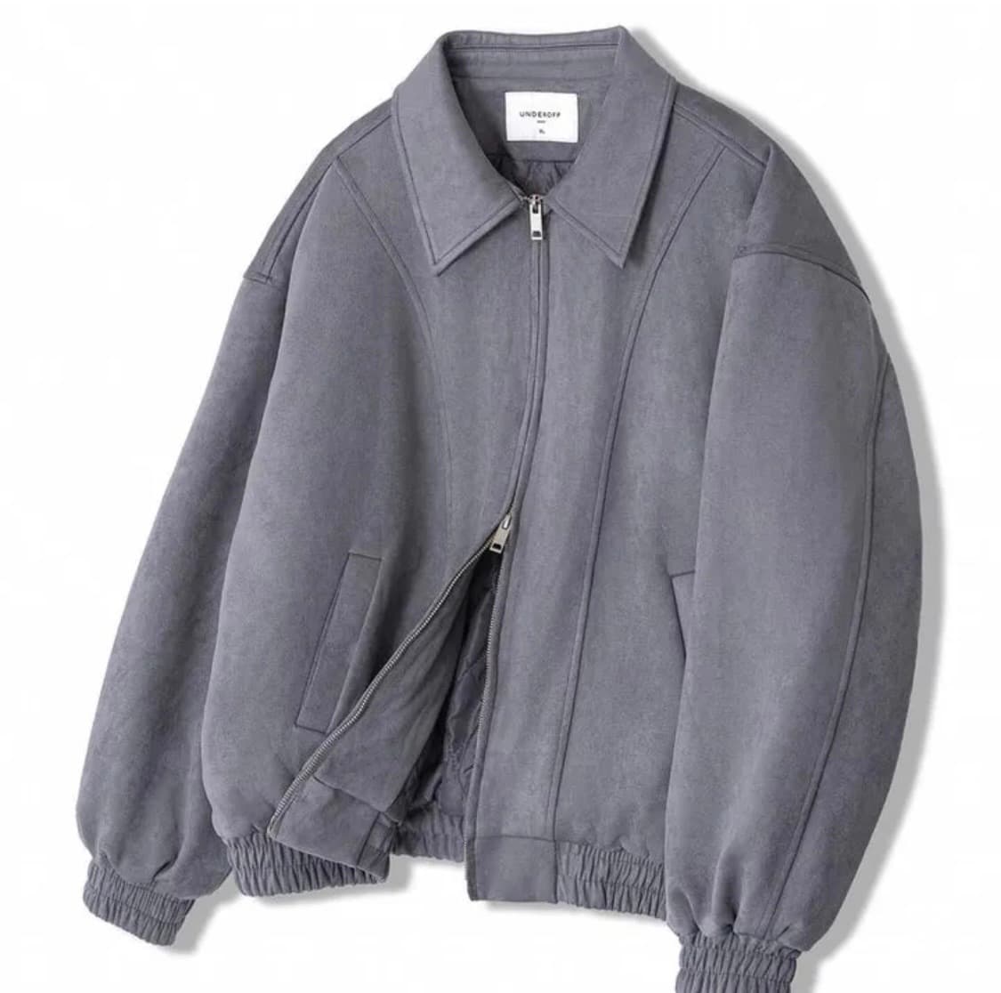 언더오프 스웨이드 패디드 블루종 자켓 상품이미지1