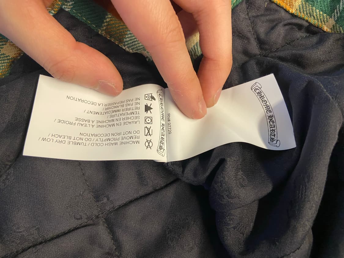 크롬하츠 레터링 체크 누빔셔츠 사이즈 m 상품이미지9