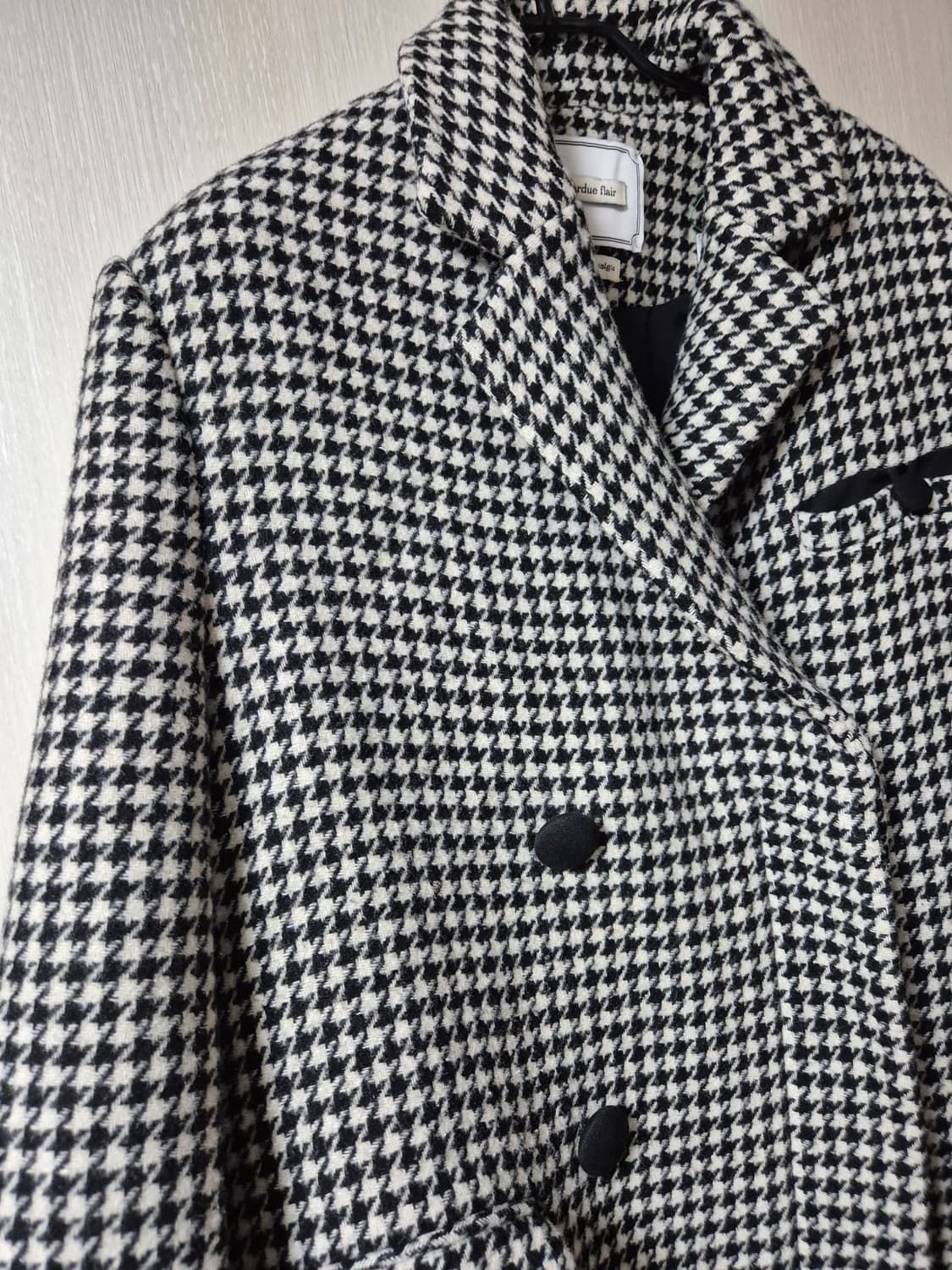 오버듀플레어 하운드체크 코트 오버핏 코트 여성 상품이미지4