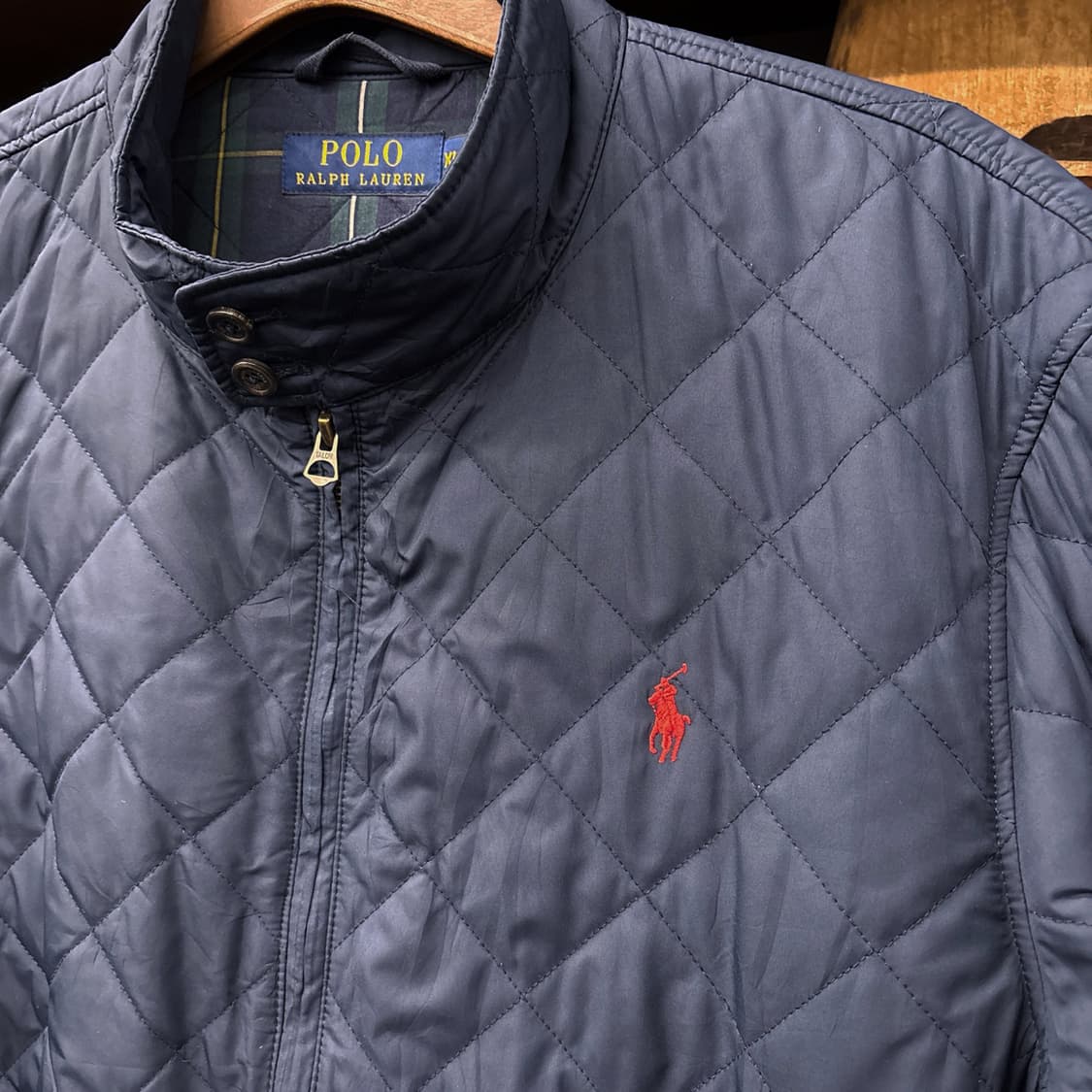 신형라벨 폴로 랄프로렌 다이아몬드 퀼팅자켓 프레피 타탄체크 안감 N836 상품이미지6