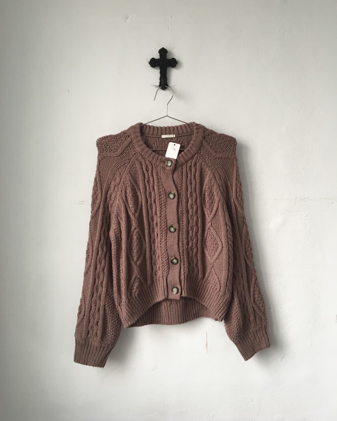 Cable pattern knit cardigan 상품이미지2