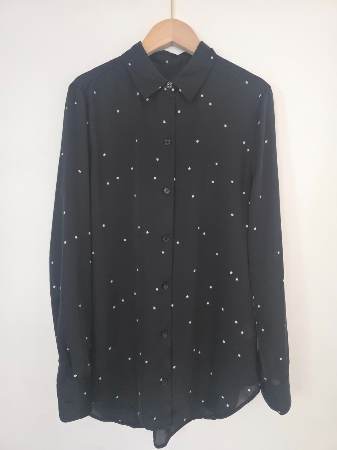 이큅먼트 EQUIPMENT 별패턴 블랙 셔츠 S (55~66) 루즈핏 상품이미지2