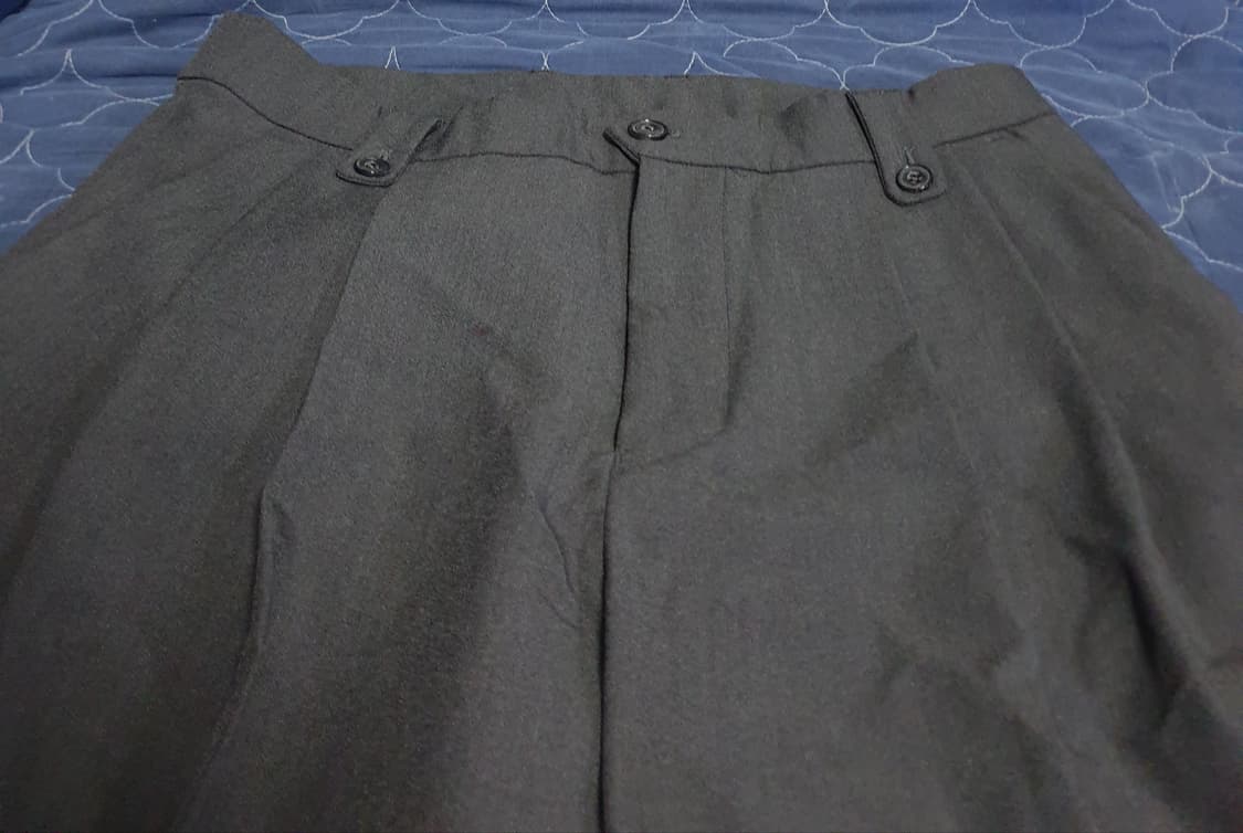 주앙옴므 투플리츠 고정버튼 와이드 슬랙스 미디엄그레이 (M) 상품이미지2