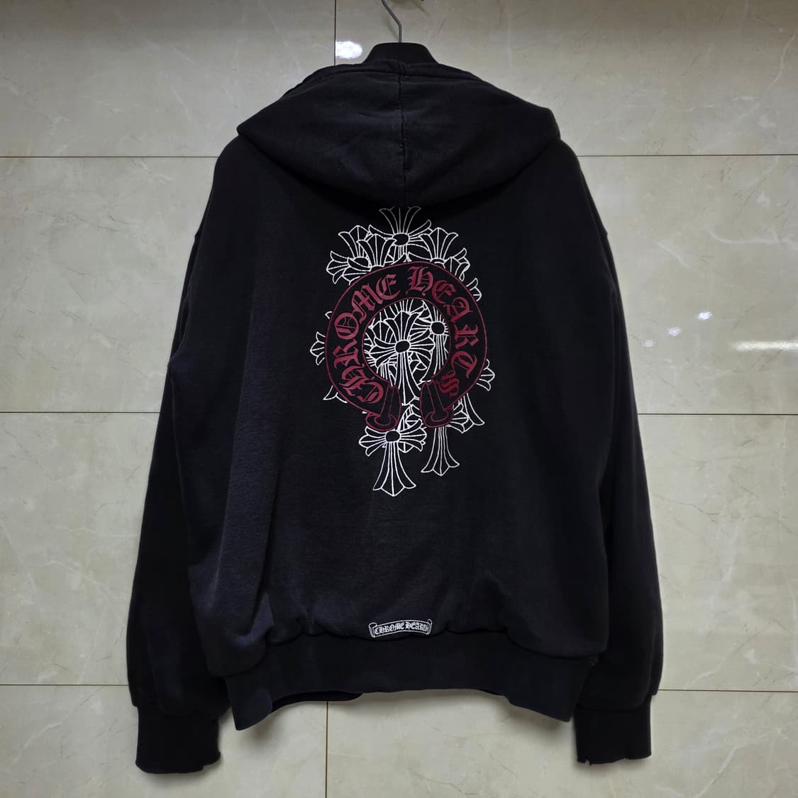 크롬하츠 레드 홀스슈 세메터리 헤비웨이트 후드집업 L  상품이미지1