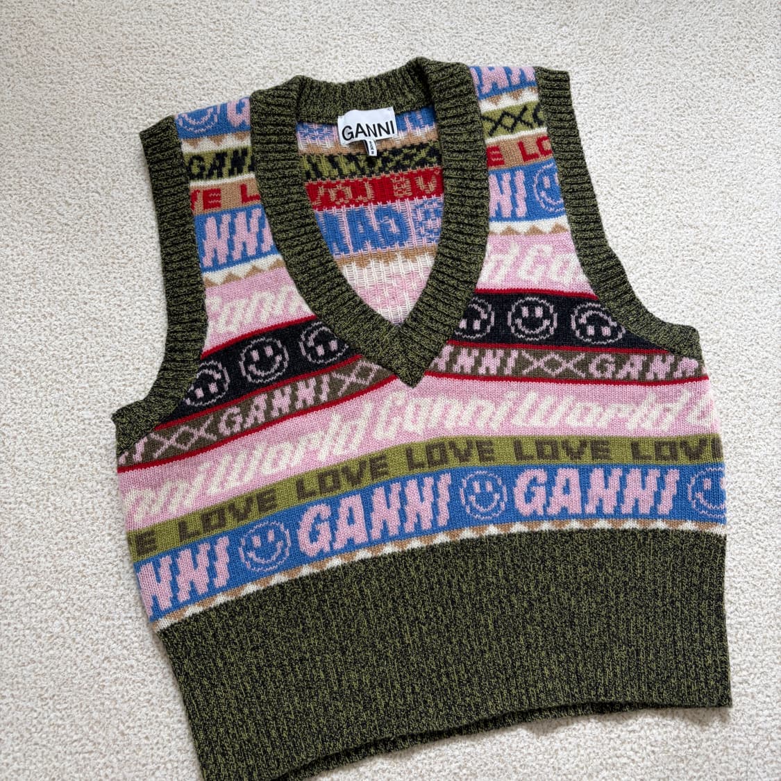 가니 GANNI 그래픽 패턴 베스트 니트 조끼 상품이미지3