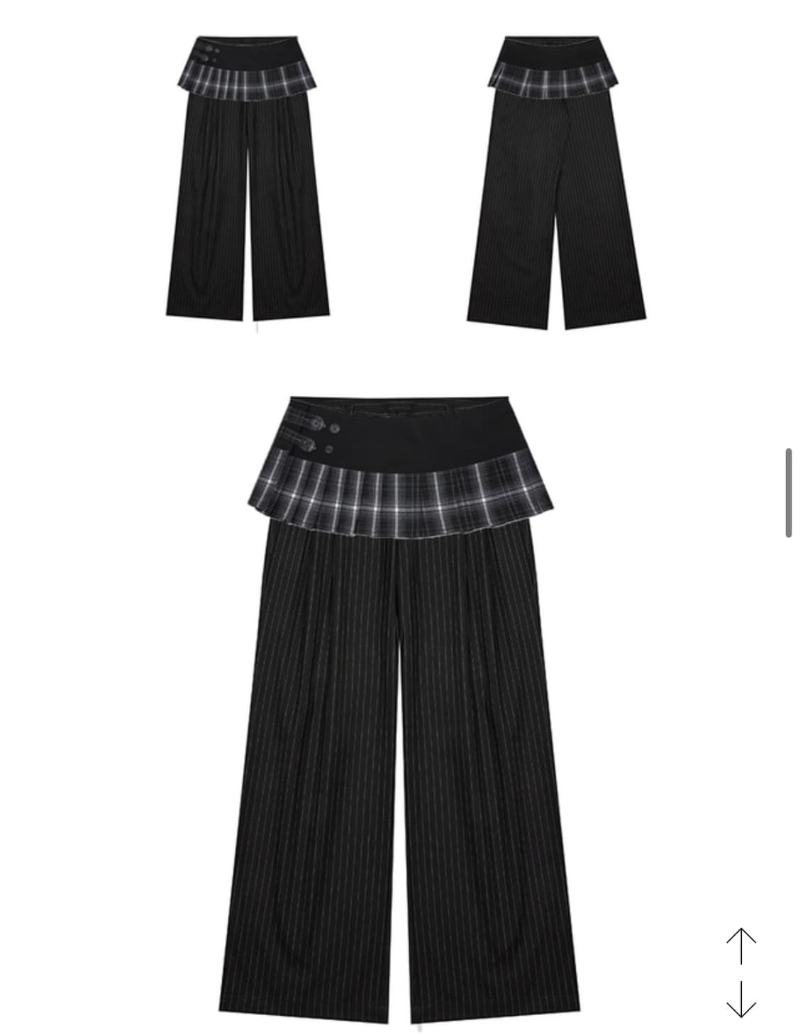라티젠 L19 CHECK PLEATS WRAP SET(BLACK) 상품이미지2