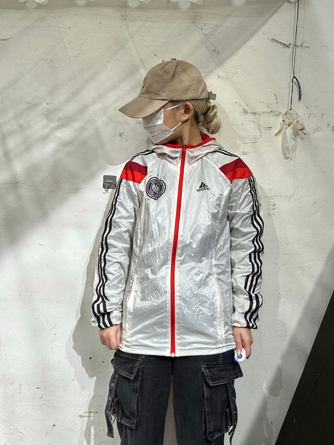 아디다스 화이트 블랙 삼선 대대장 독일 화이트 축구팀 바람막이 자켓 95 상품이미지2